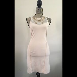 Free People nude beaded backless dress; Size S/P